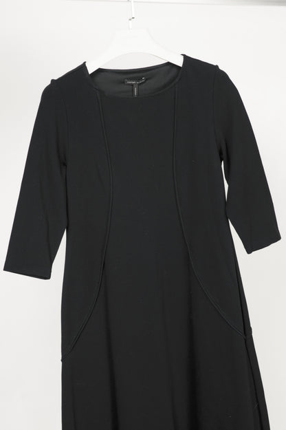 Sarah Pacini Black Viscose-Jersey Piped Maxi Dress