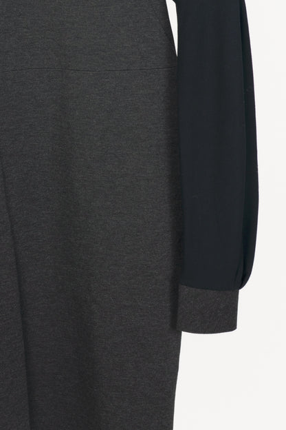 Marie Saint Pierre Grey Colour-Block Double-Jersey Dress