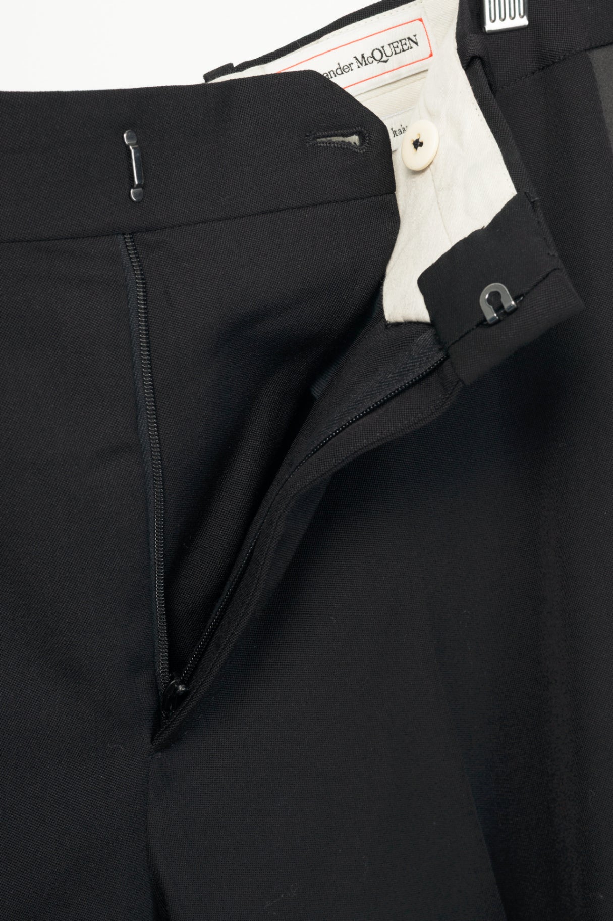 Alexander McQueen Black Slim-Cut Tailored Tuxedo Trousers