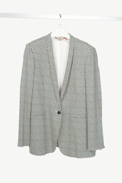 Stella McCartney SS12 Runway Elliot Navy Geometric-Print Blazer