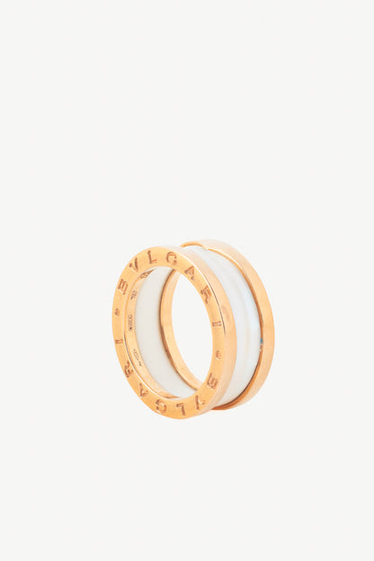 Bvlgari B.zero1 18k-Gold & White Ceramic Two-Band Ring