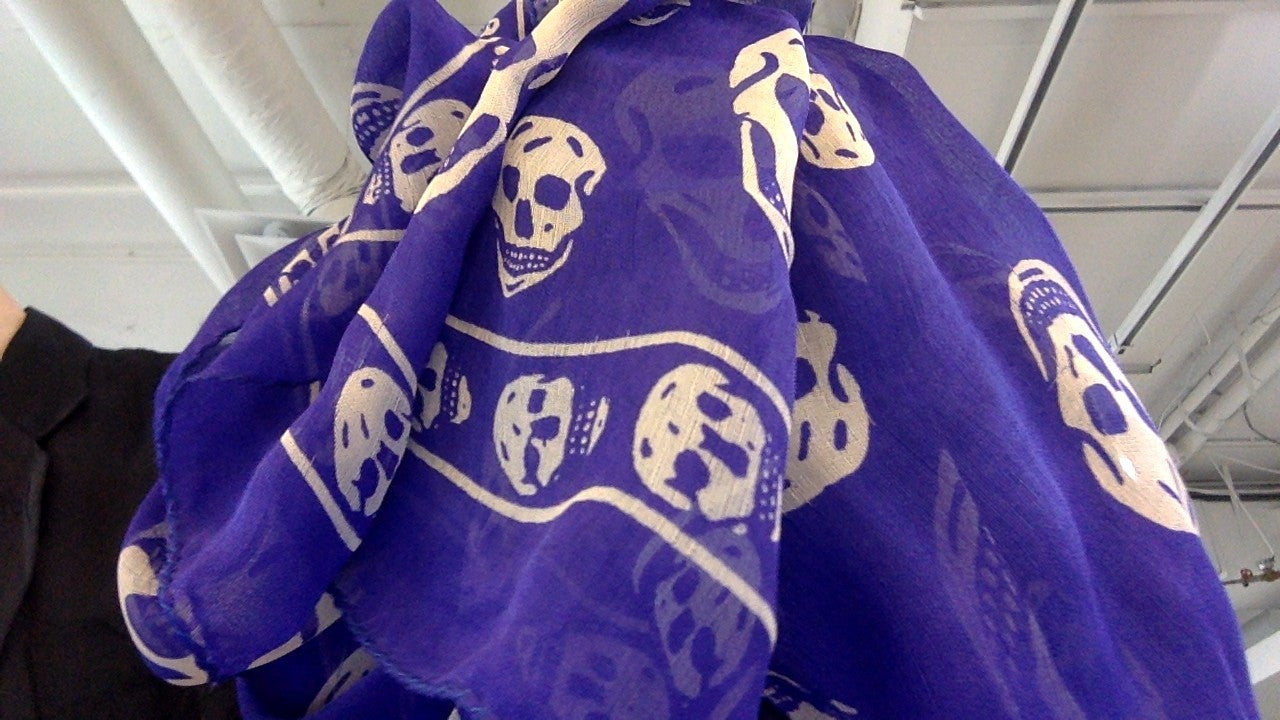 Alexander McQueen purple silk scarf