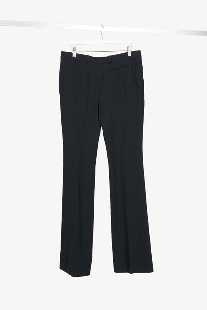 Alexander McQueen Black Crepe Flared Trousers