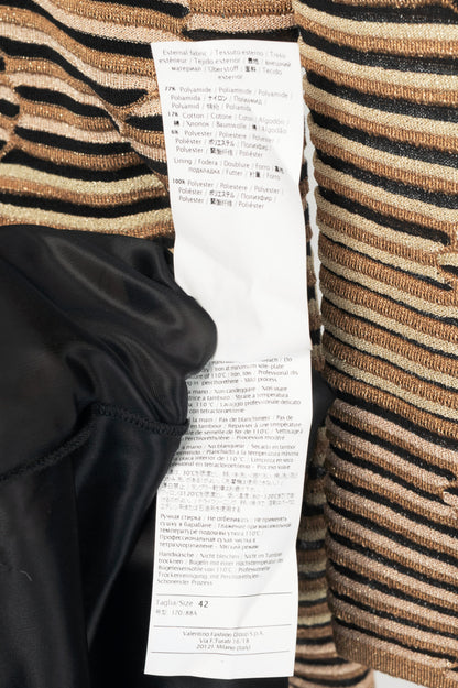 M by Missoni Gold Geometric-Stripe Lame-Knit Dress