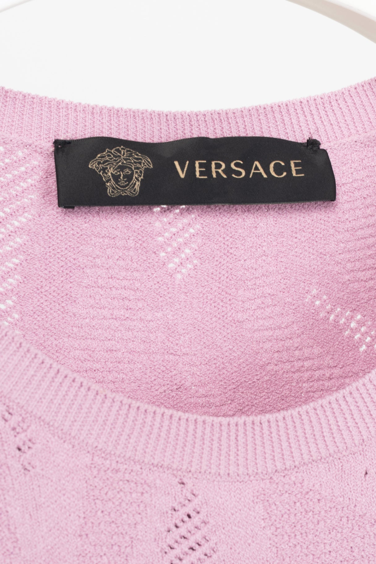 Versace Lilac Wavy-Textured Knit Bodycon Dress