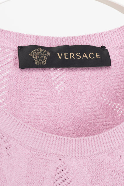 Versace Lilac Wavy-Textured Knit Bodycon Dress