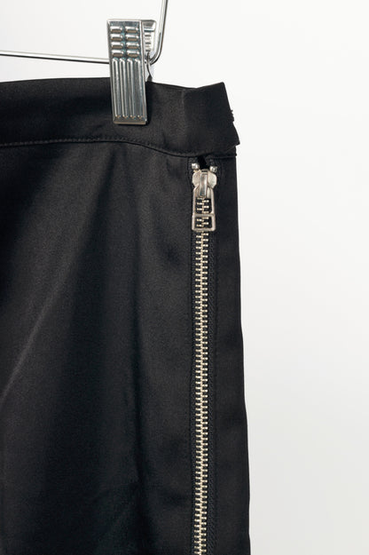 Eckhaus Latta AW17 Runway Black Satin Midi Pencil Skirt