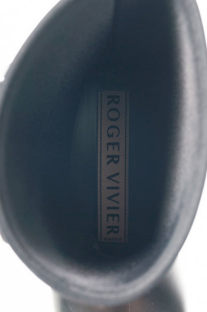 Roger Vivier Tempête Viv Black Rubber Strass-Embellished Rain Boots