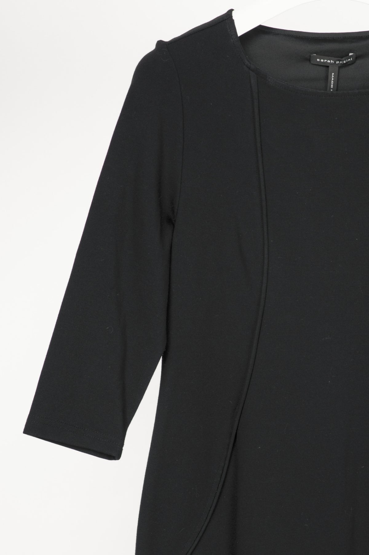 Sarah Pacini Black Viscose-Jersey Piped Maxi Dress