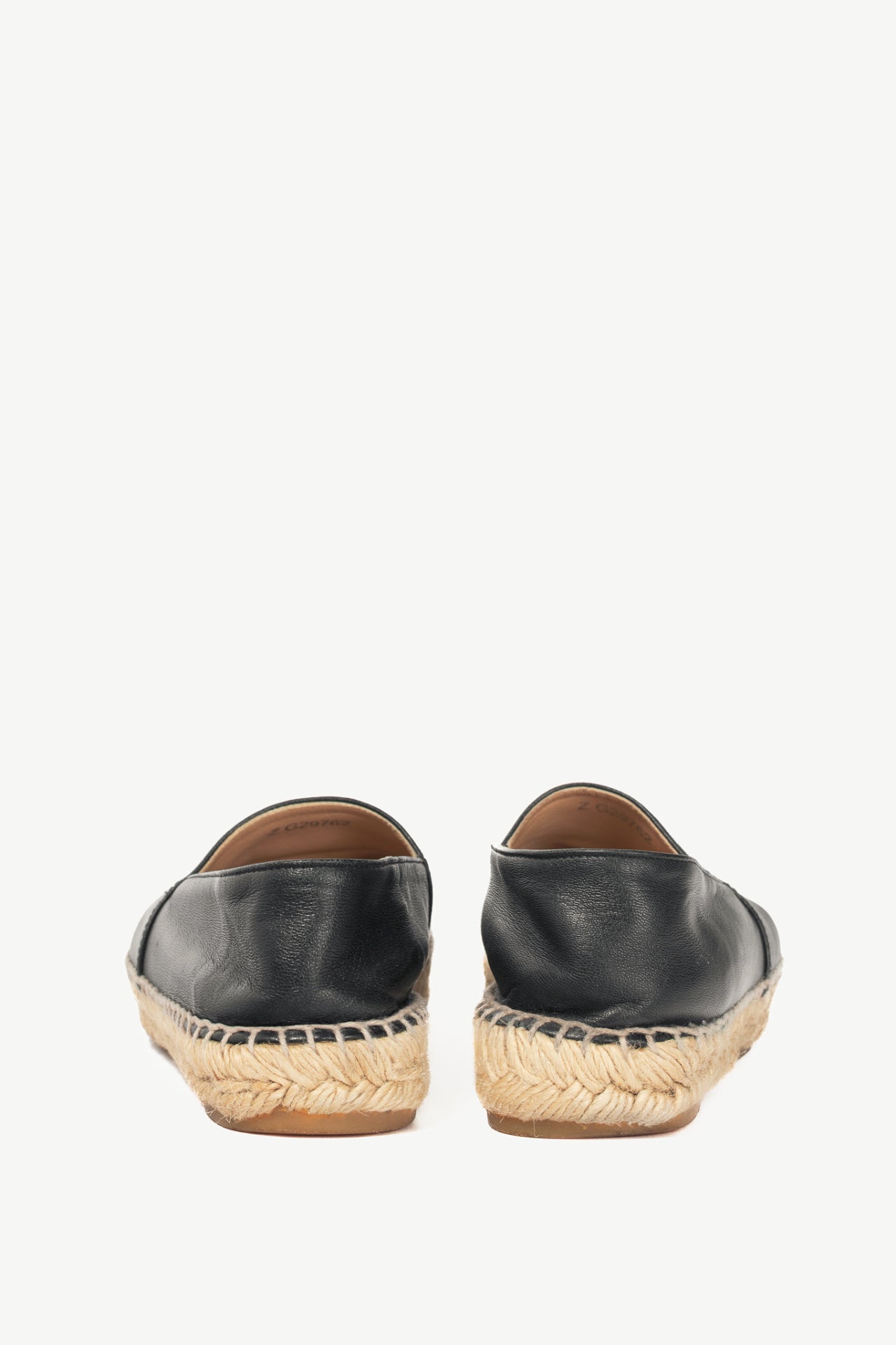  Chanel Black Lambskin Leather CC-Logo Espadrilles