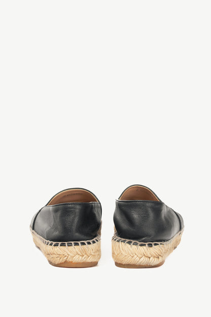  Chanel Black Lambskin Leather CC-Logo Espadrilles