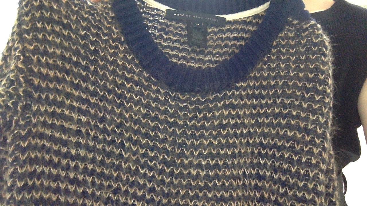 Marc by Marc navy brown sweater dress