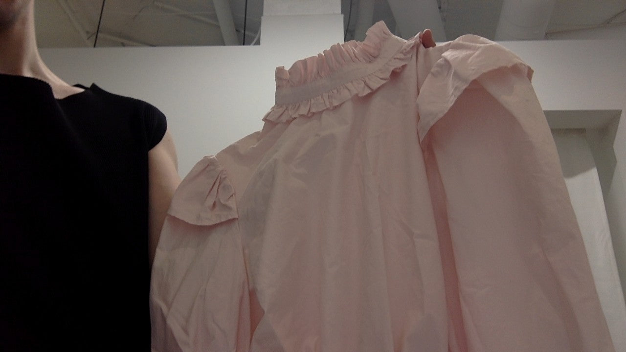 Ganni Pink ruffle shirt
