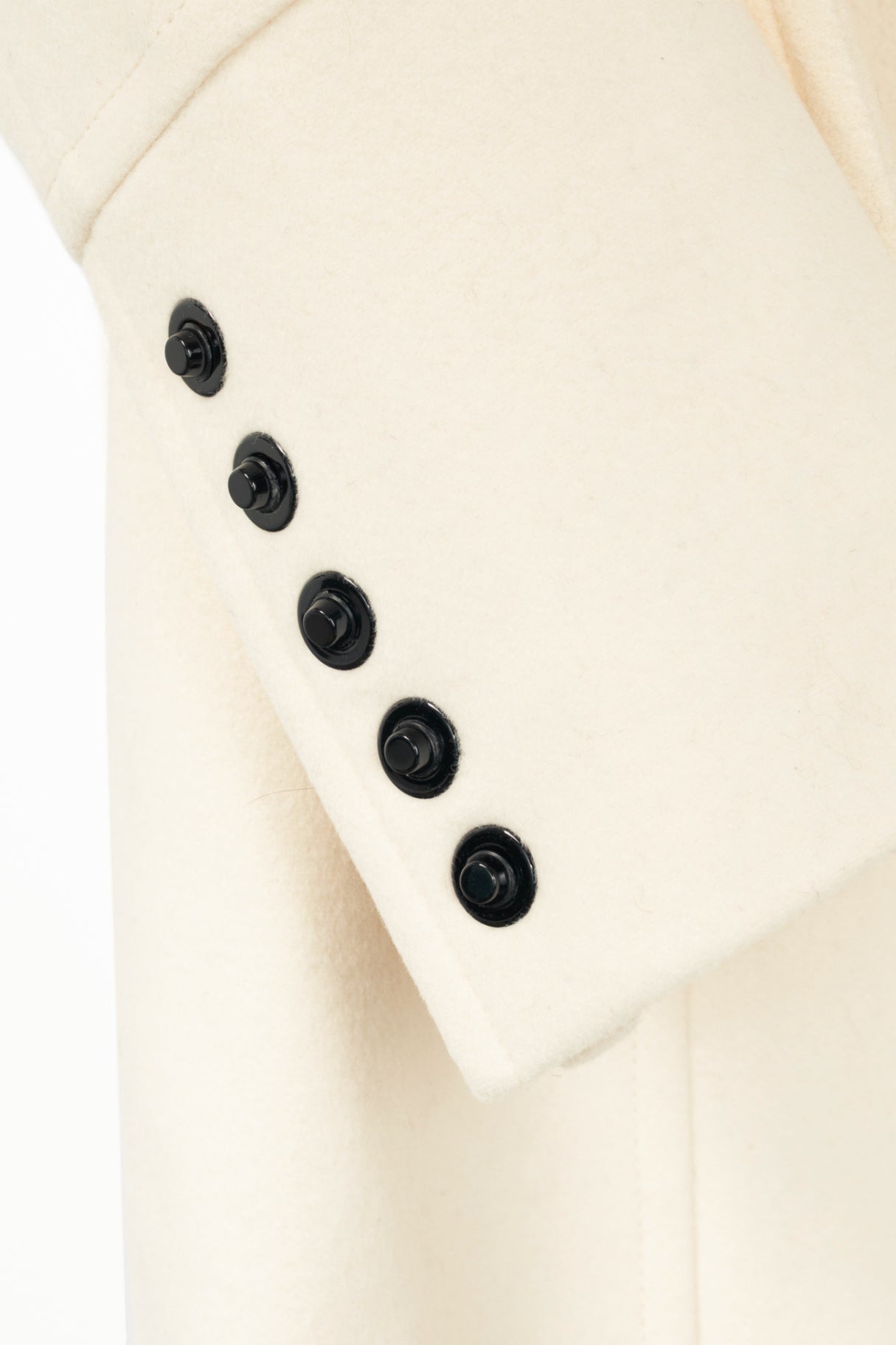 Burberry Winter White Wool- & Cashmere-Blend Oversize Collar Military Coat