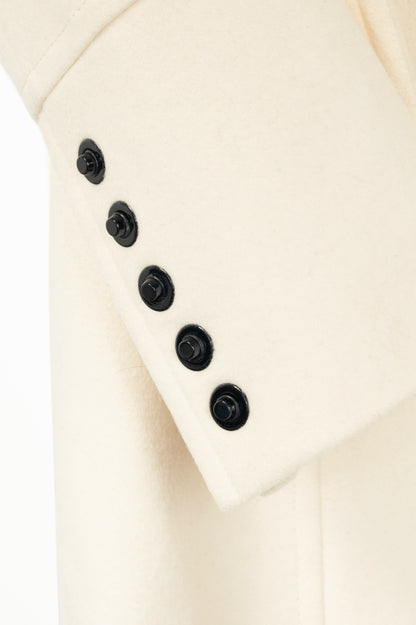 Burberry Winter White Wool- & Cashmere-Blend Oversize Collar Military Coat