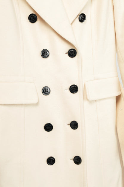 Burberry Winter White Wool- & Cashmere-Blend Oversize Collar Military Coat