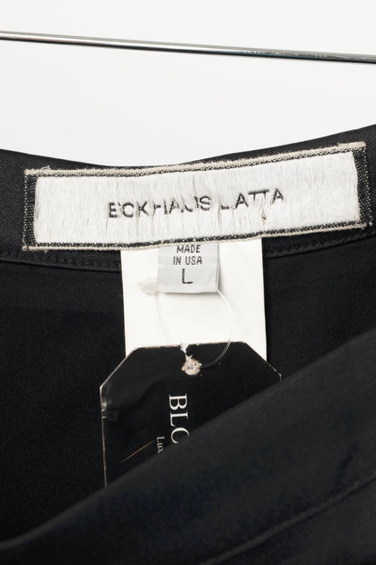 Eckhaus Latta AW17 Runway Black Satin Midi Pencil Skirt