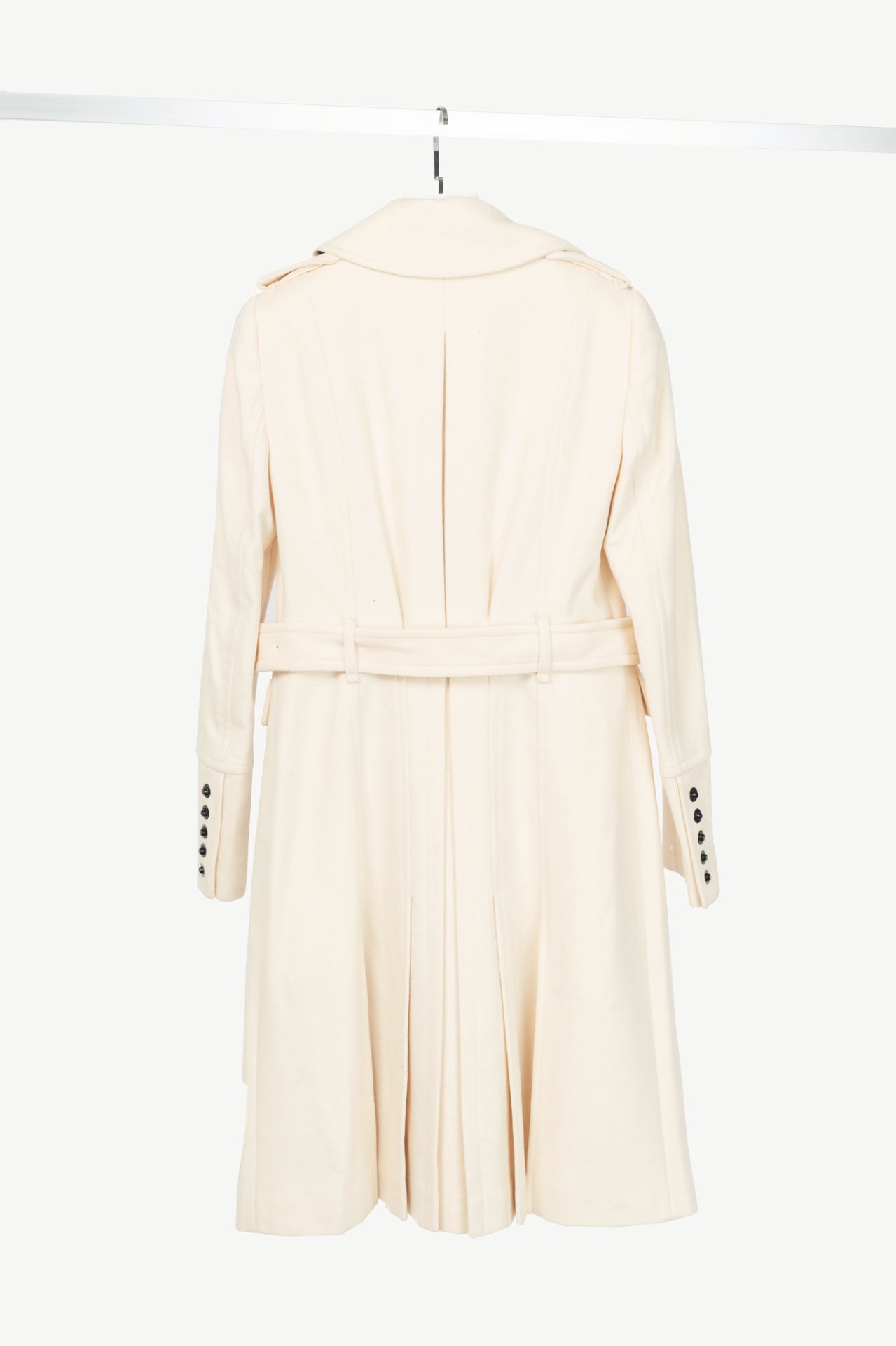 Burberry Winter White Wool- & Cashmere-Blend Oversize Collar Military Coat