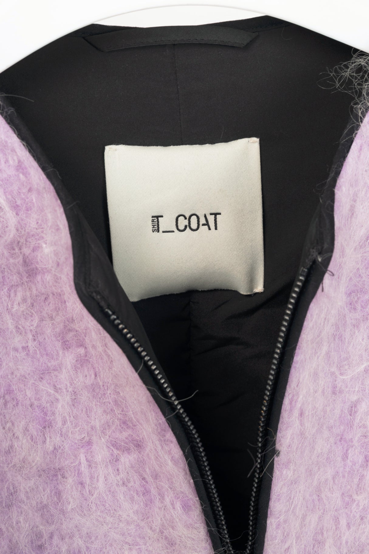 T_COAT T22_Furry Lilac Wool-Blend Piped Bomber Jacket