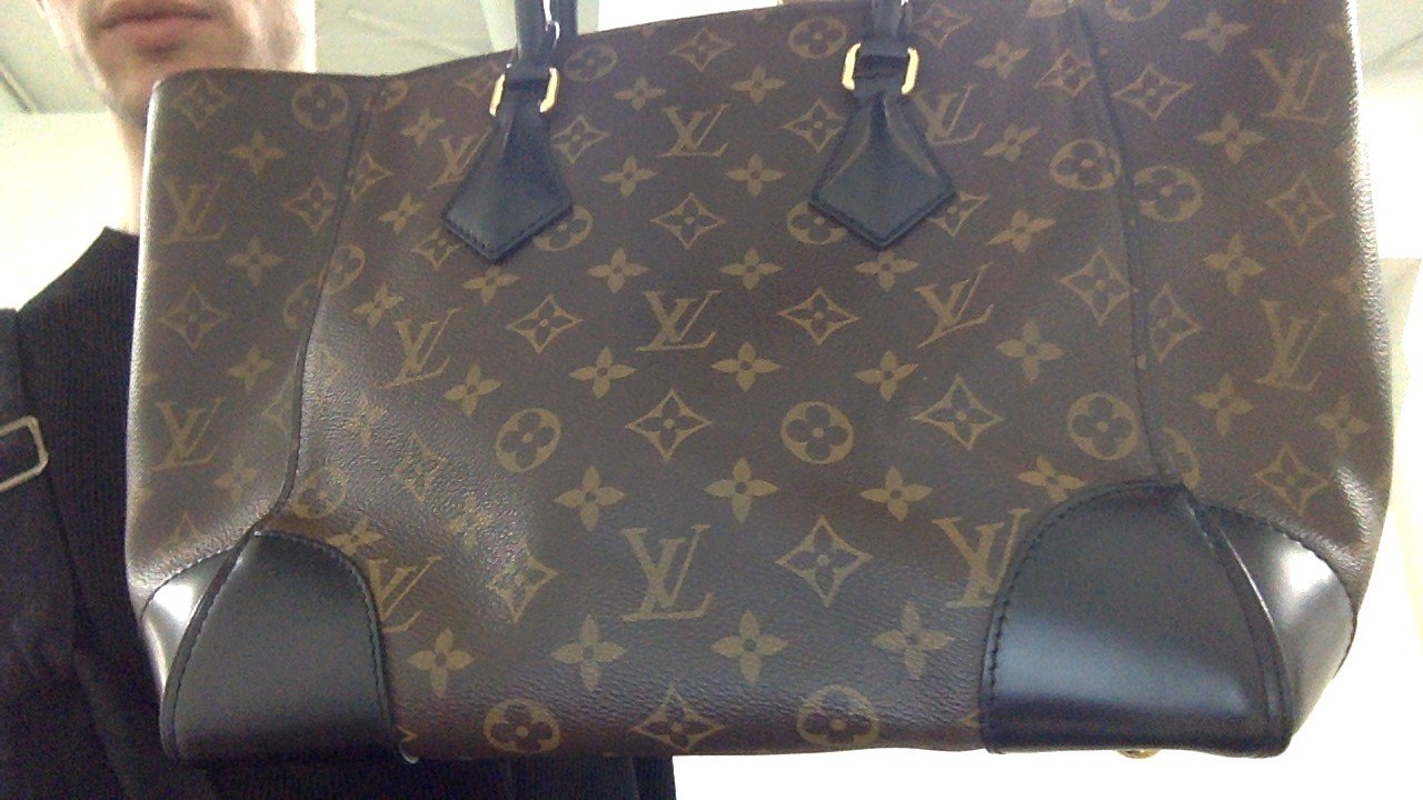 Louis Vuitton Brown Monogram Tote w/ Black Trim