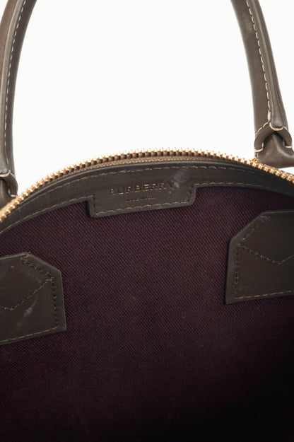 Burberry Beige & Military Medium Check Bowling Bag