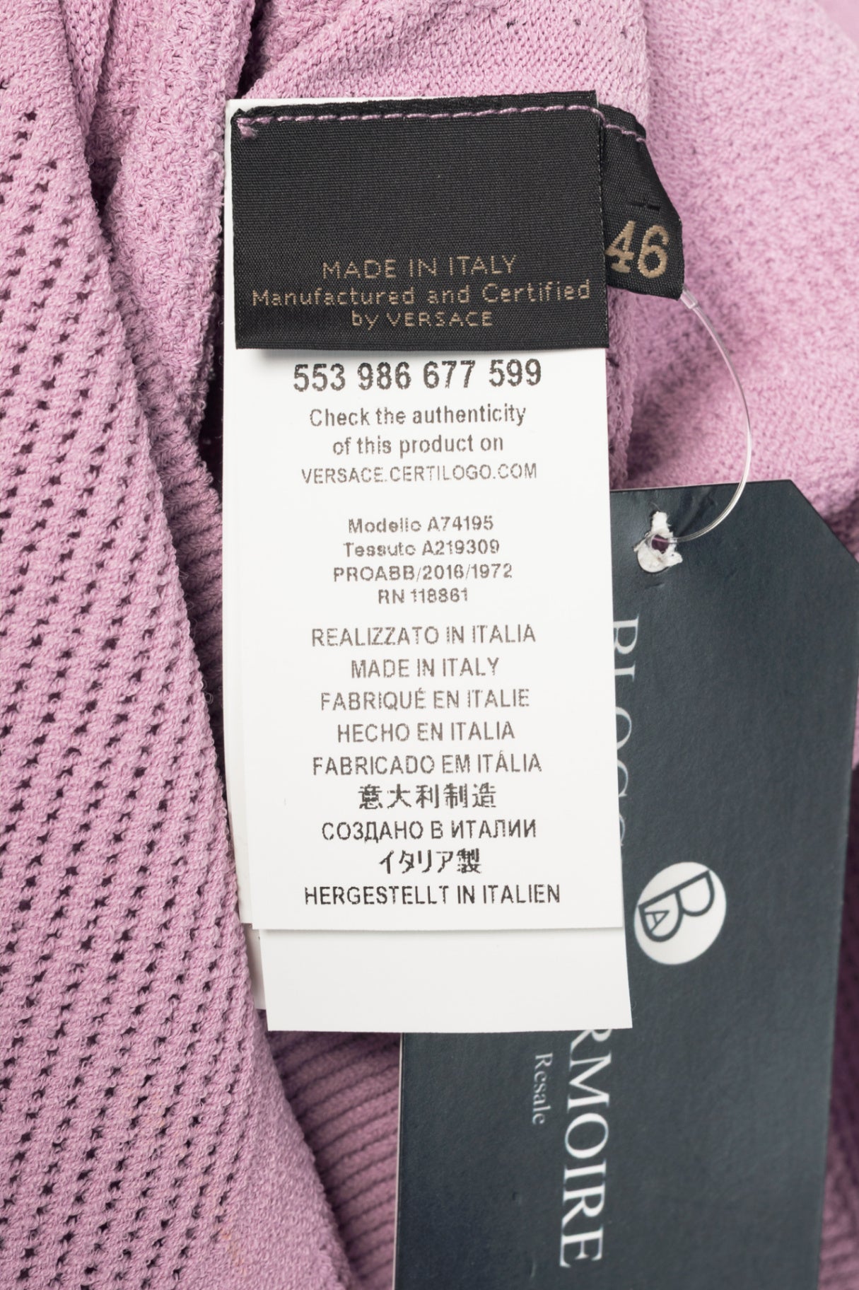 Versace Lilac Wavy-Textured Knit Bodycon Dress