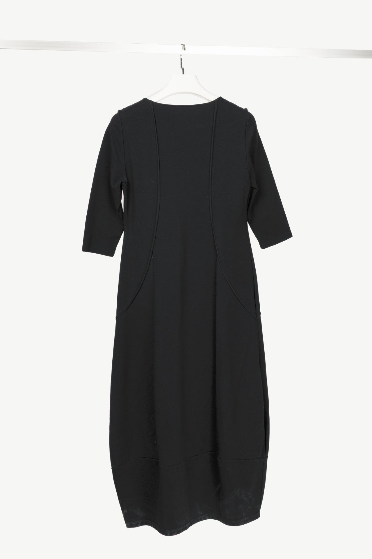Sarah Pacini Black Viscose-Jersey Piped Maxi Dress