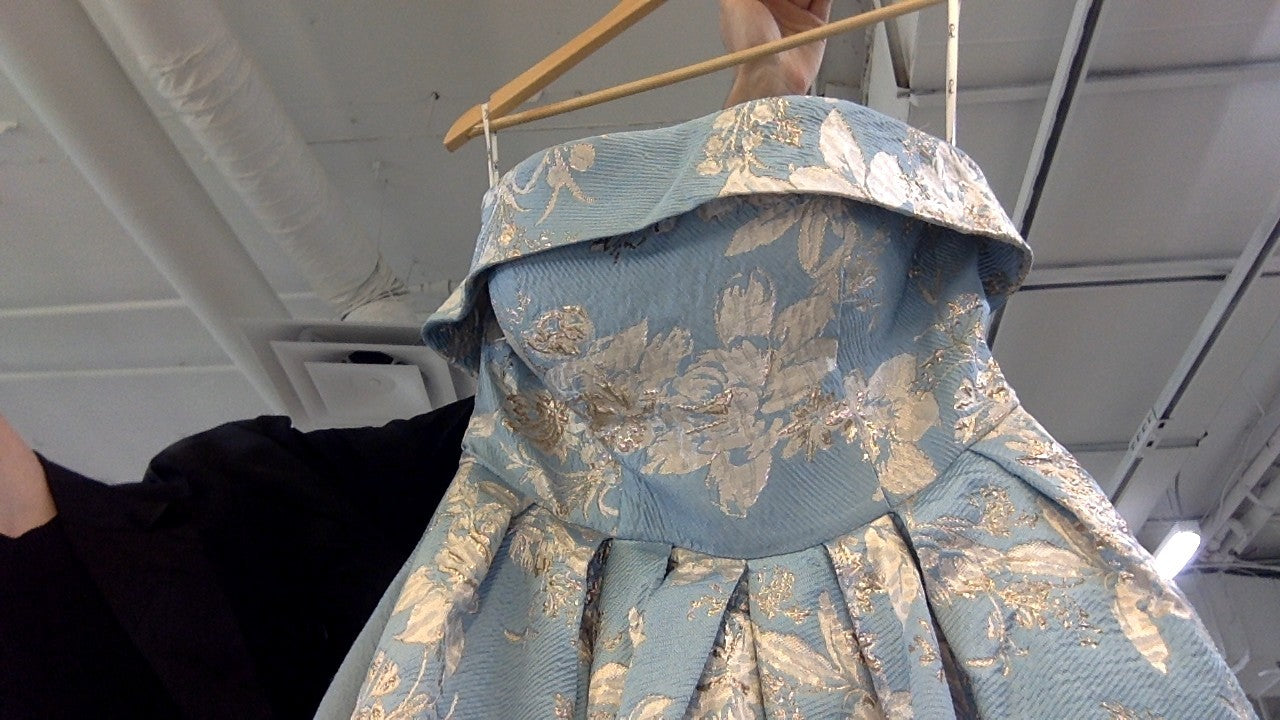Mac Duggal light blue floral gown