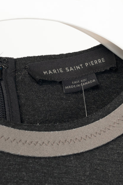 Marie Saint Pierre Grey Colour-Block Double-Jersey Dress