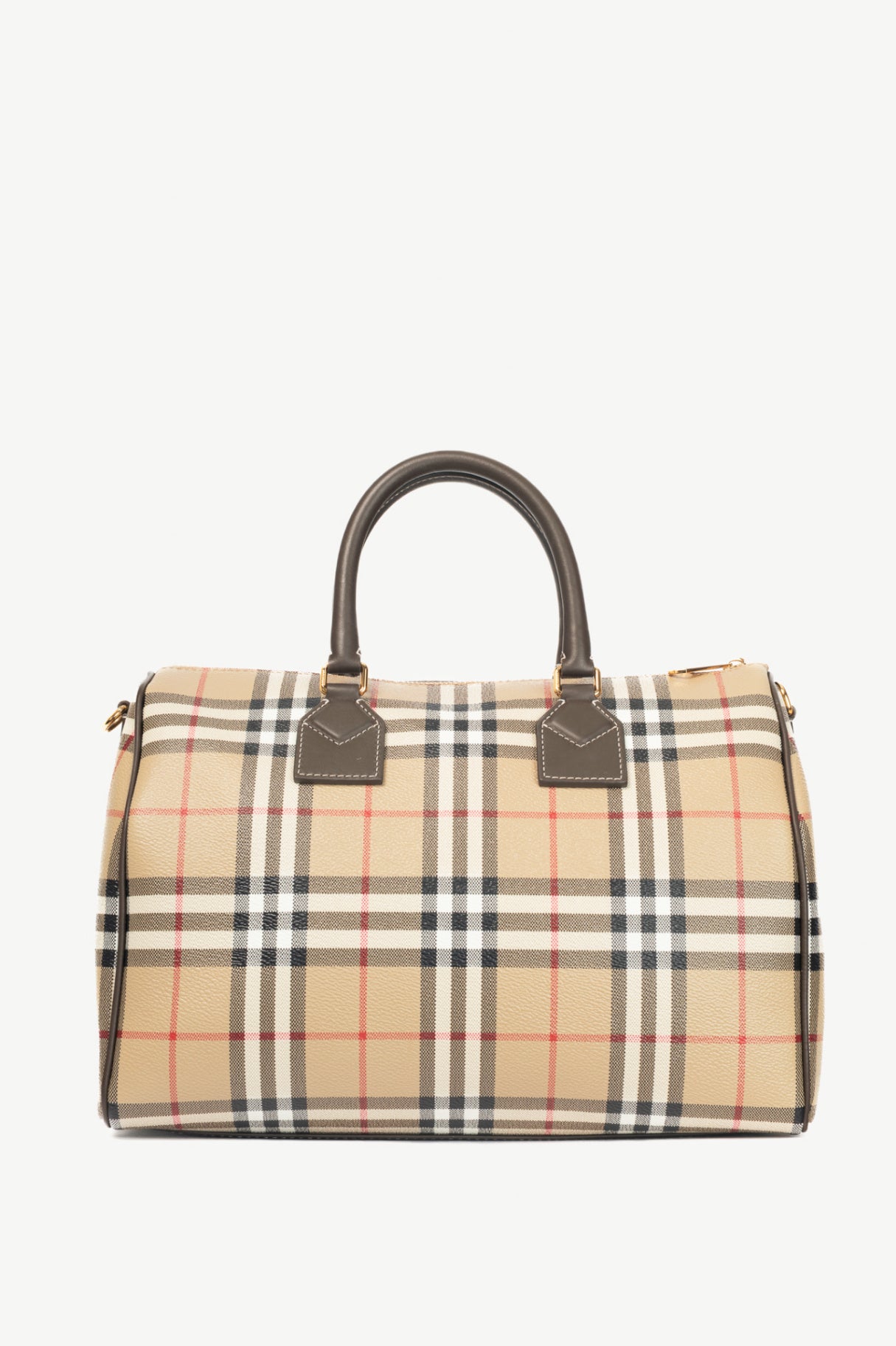 Burberry Beige & Military Medium Check Bowling Bag