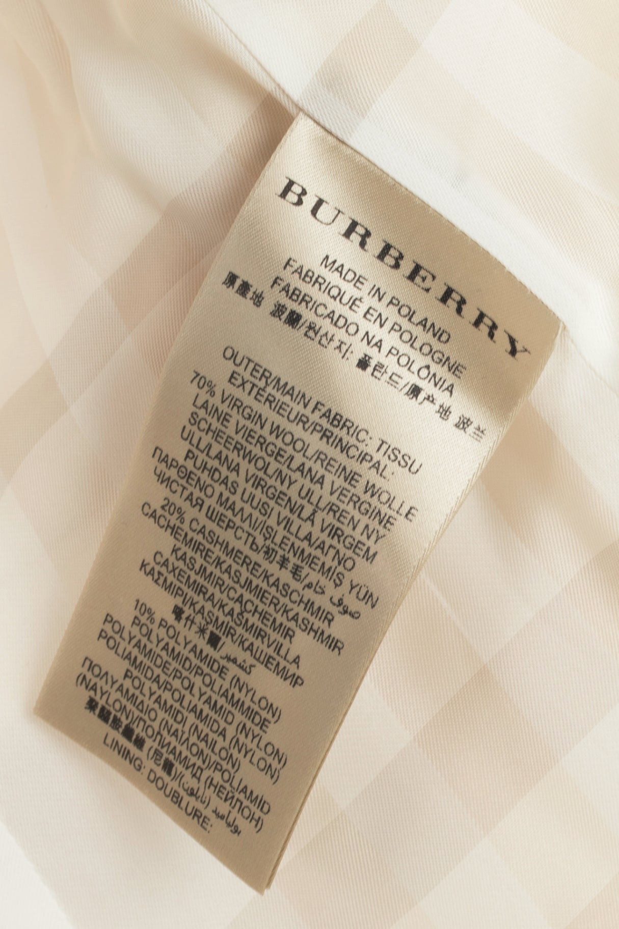 Burberry Winter White Wool- & Cashmere-Blend Oversize Collar Military Coat
