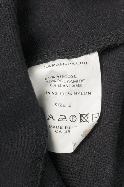 Sarah Pacini Black Viscose-Jersey Piped Maxi Dress