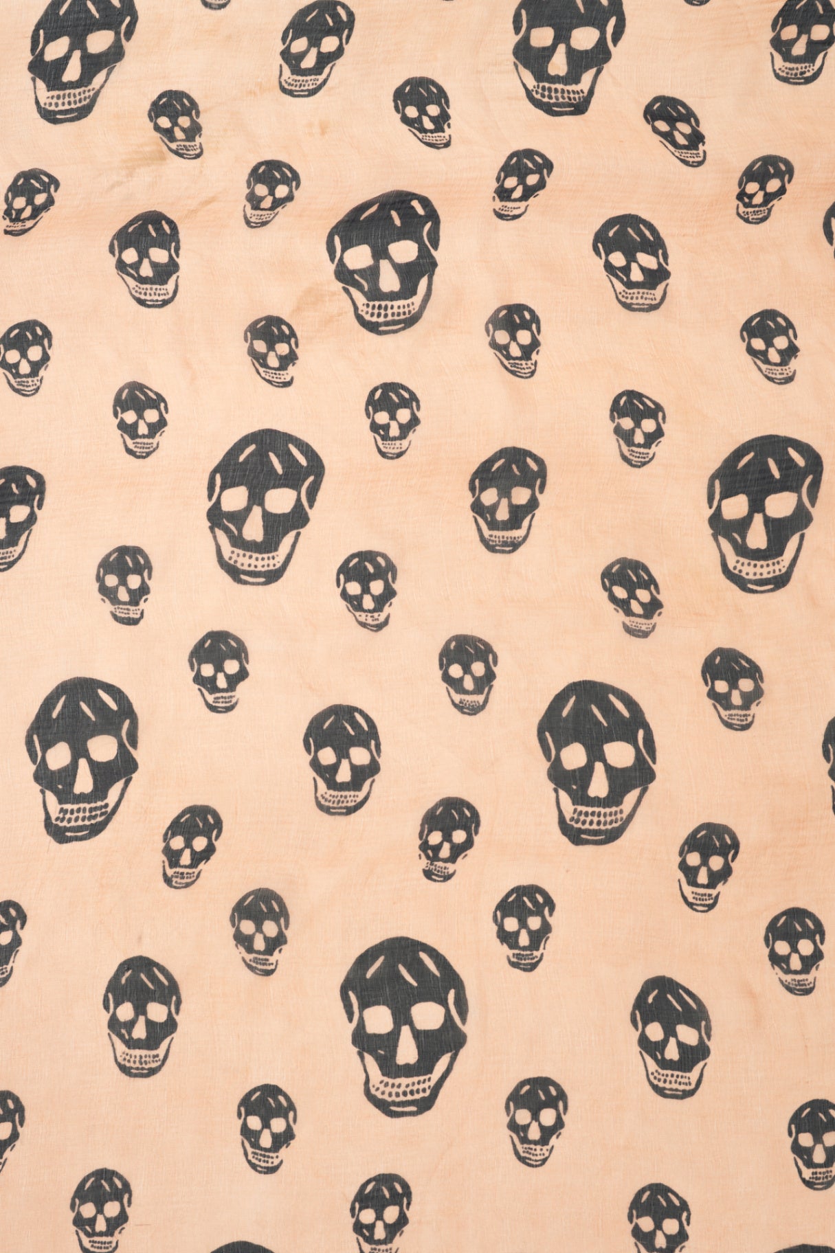 Alexander McQueen Nude & Black Skull-Print Silk-Gauze Scarf