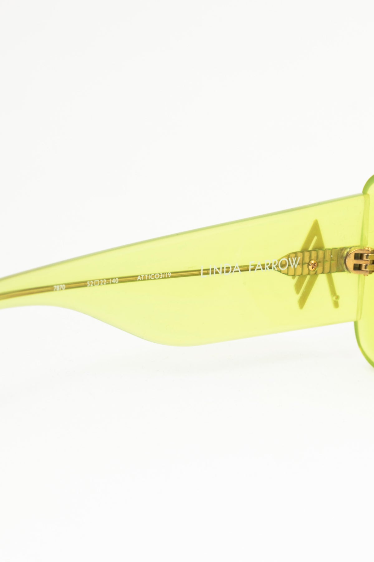 The Attico x Linda Farrow Marfa Green Acetate Rectangle Sunglasses