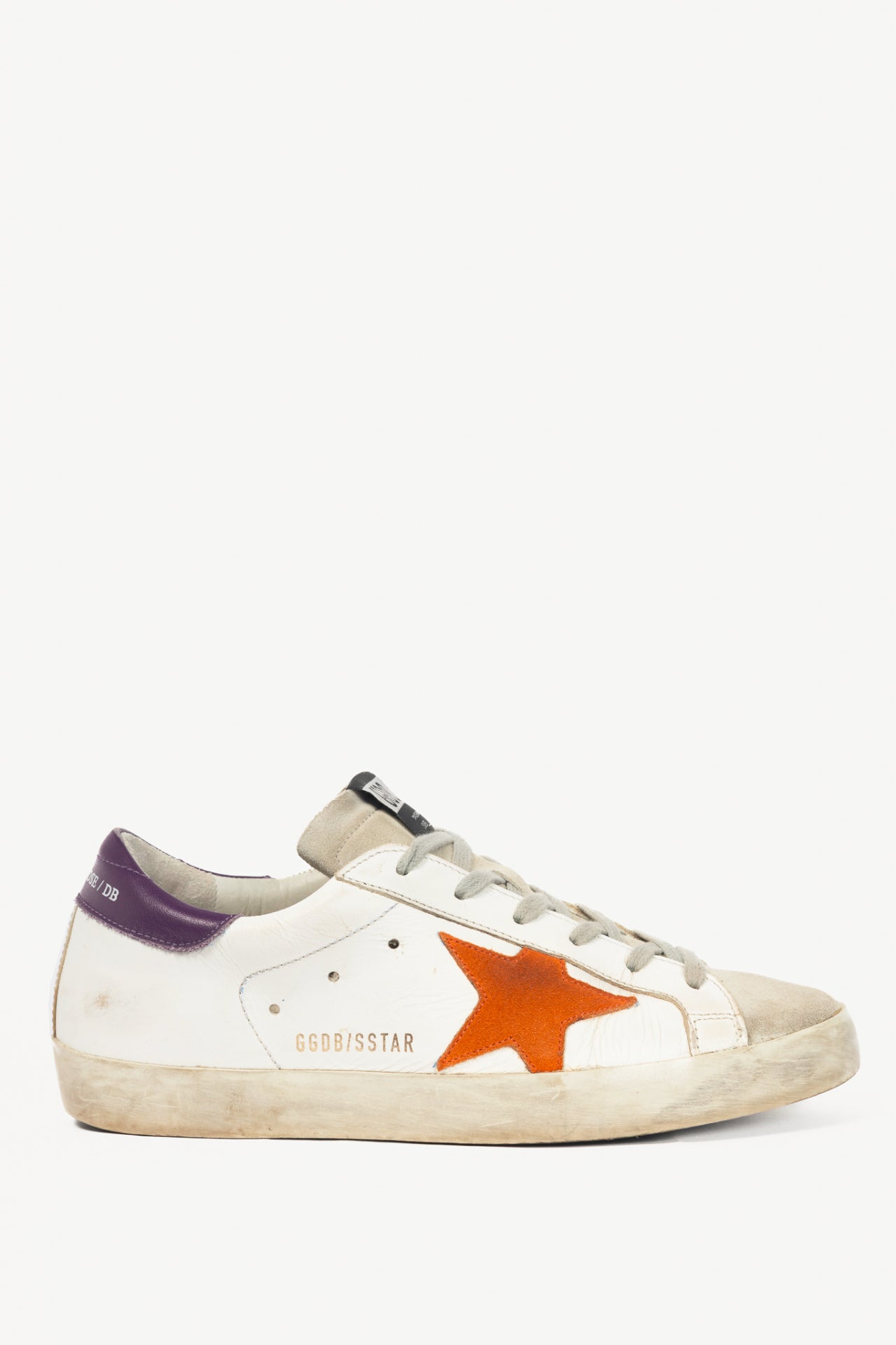 Golden Goose Superstar White Suede-Trim Lace-Up Sneakers