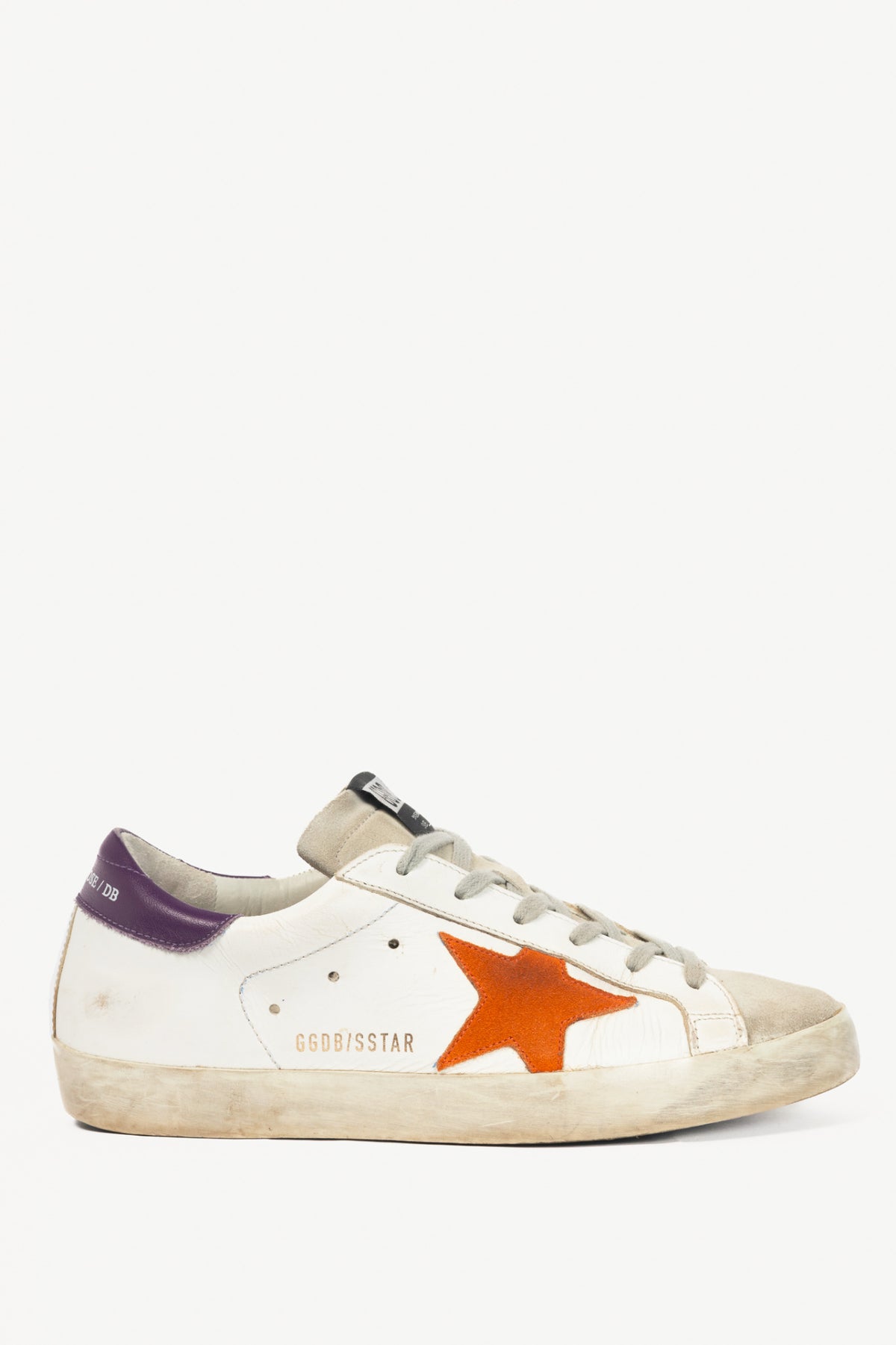 Golden Goose Superstar White Suede-Trim Lace-Up Sneakers
