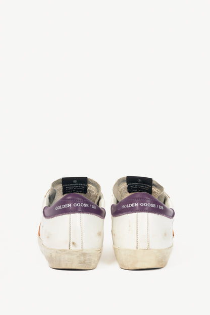 Golden Goose Superstar White Suede-Trim Lace-Up Sneakers