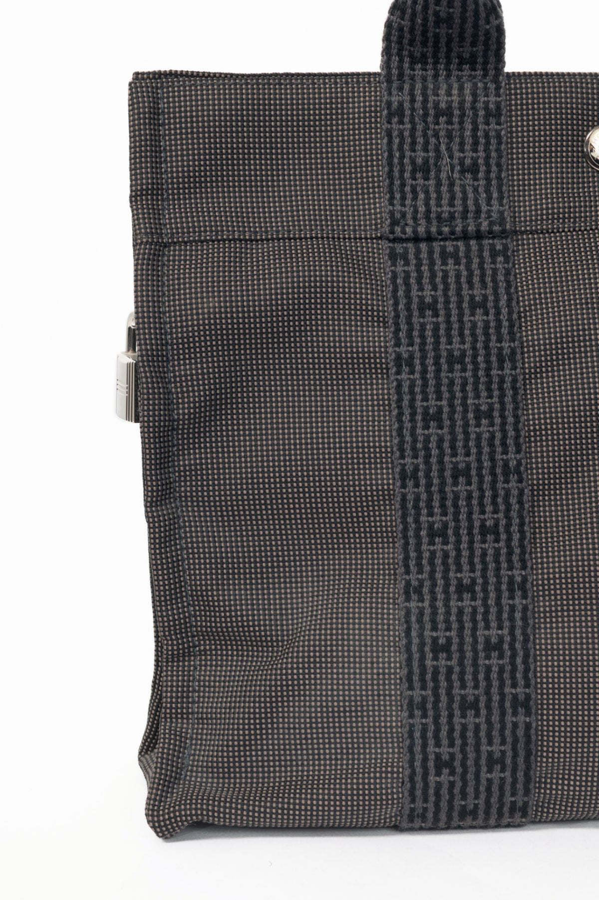Hermes Herline PM Graphite Canvas H-Tape Tote