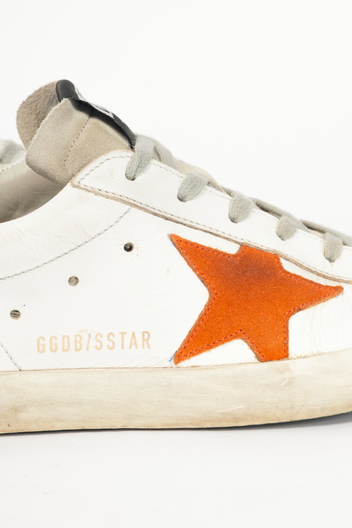Golden Goose Superstar White Suede-Trim Lace-Up Sneakers