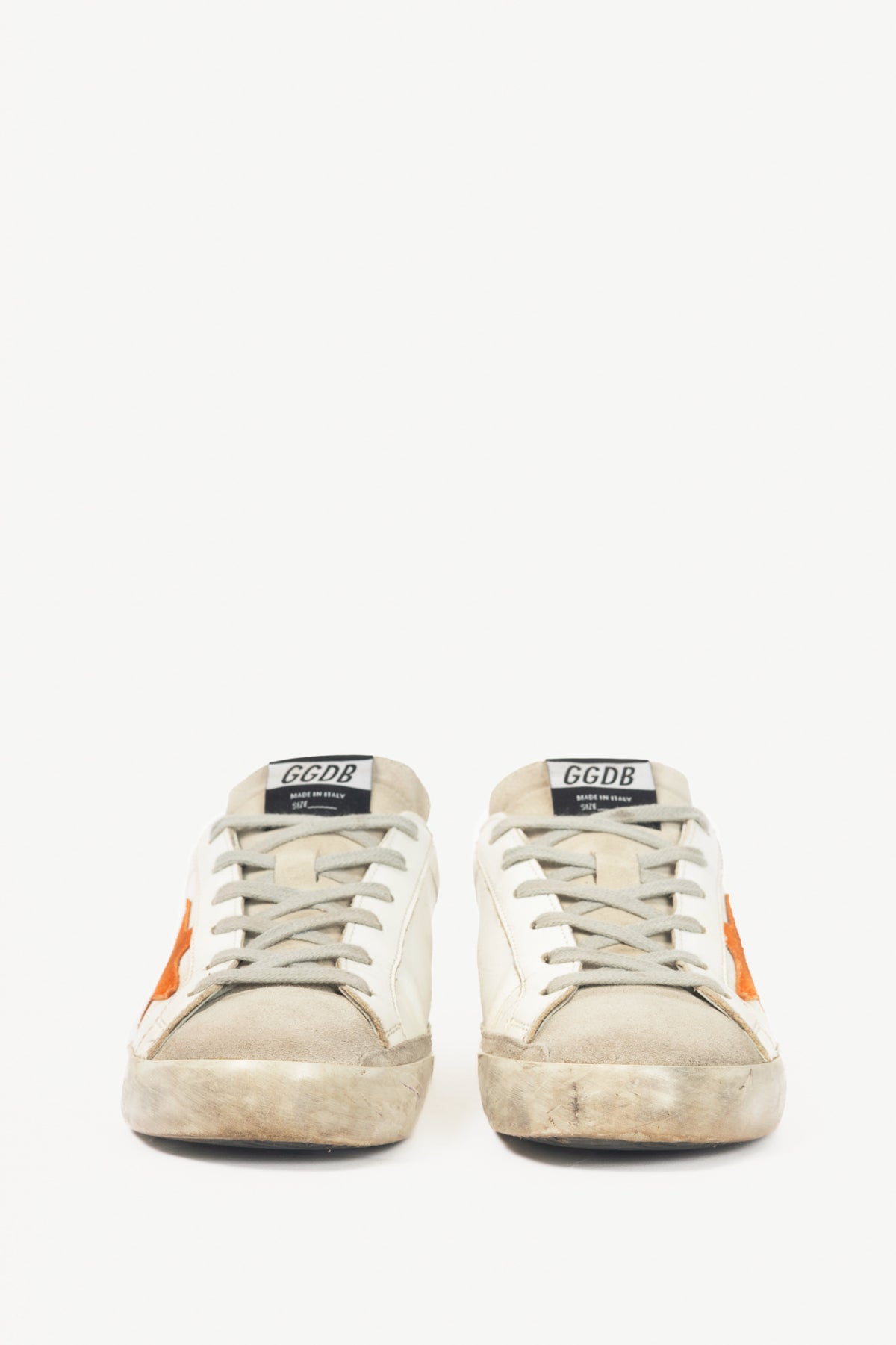 Golden Goose Superstar White Suede-Trim Lace-Up Sneakers