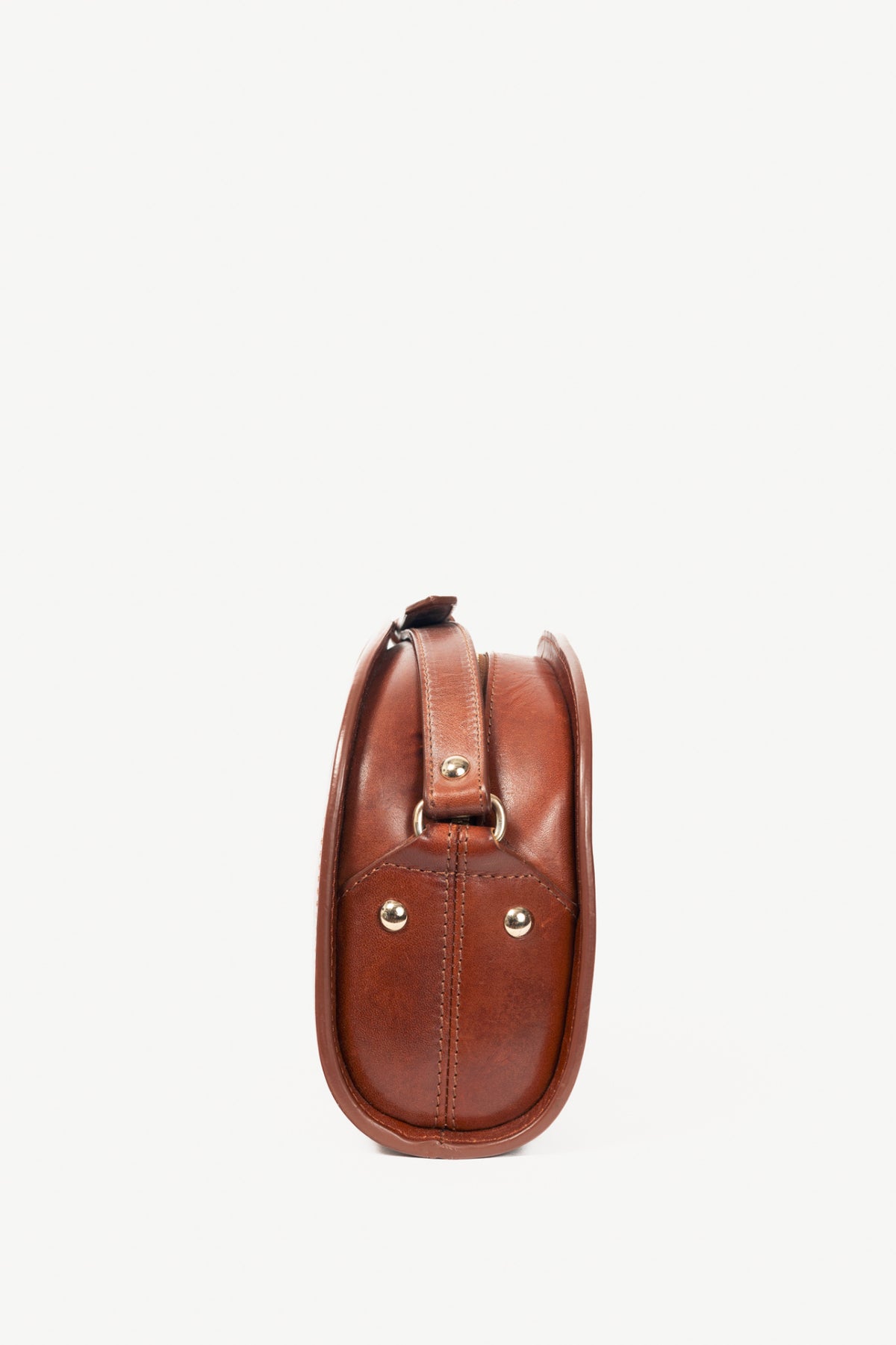 A.P.C. Demi-Lune Noisette Leather Shoulder Bag