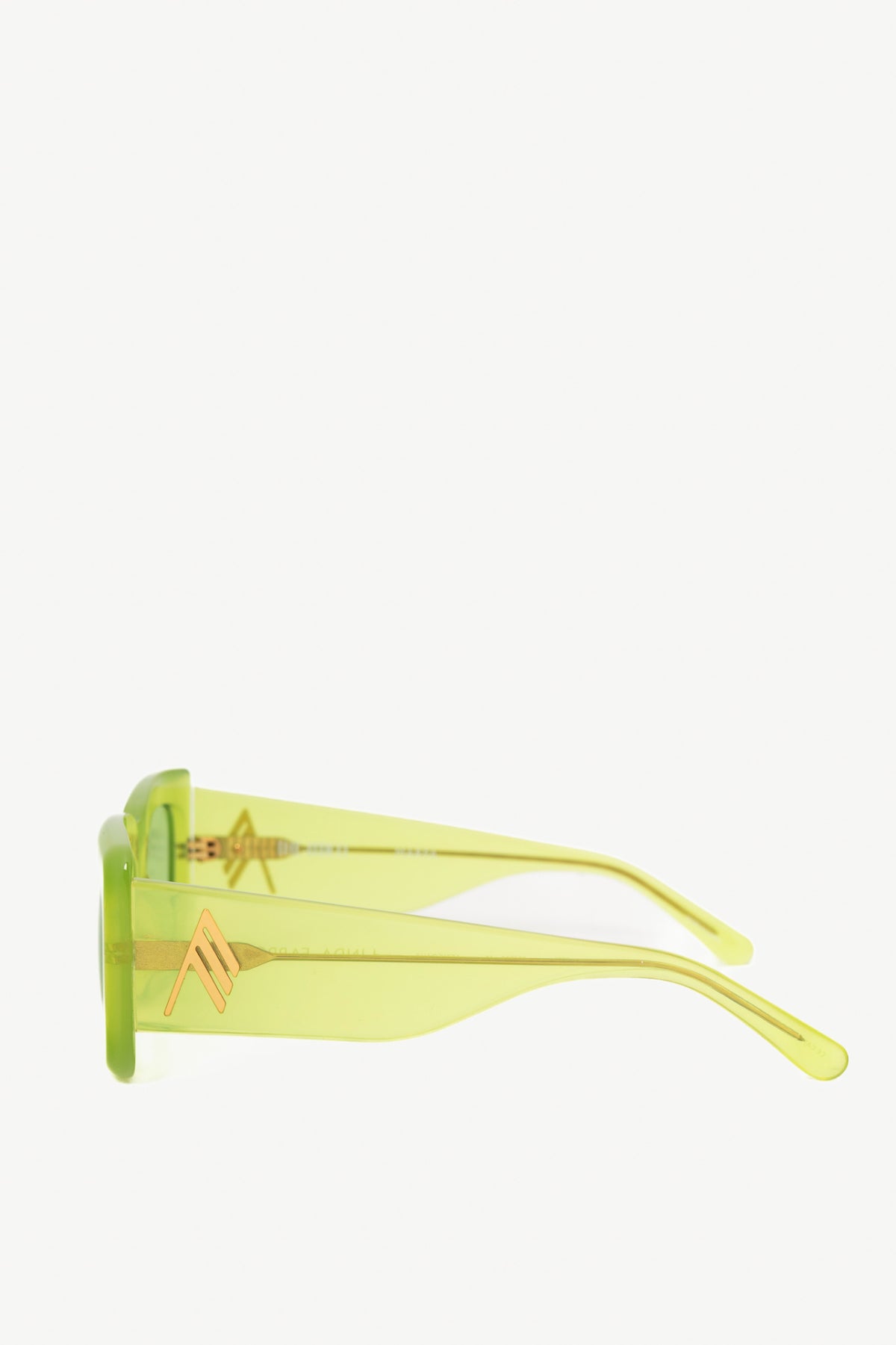 The Attico x Linda Farrow Marfa Green Acetate Rectangle Sunglasses