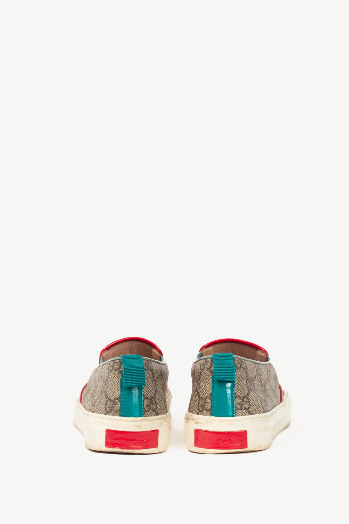 Gucci Beige & Ebony GG-Supreme Canvas Slip-On Sneakers