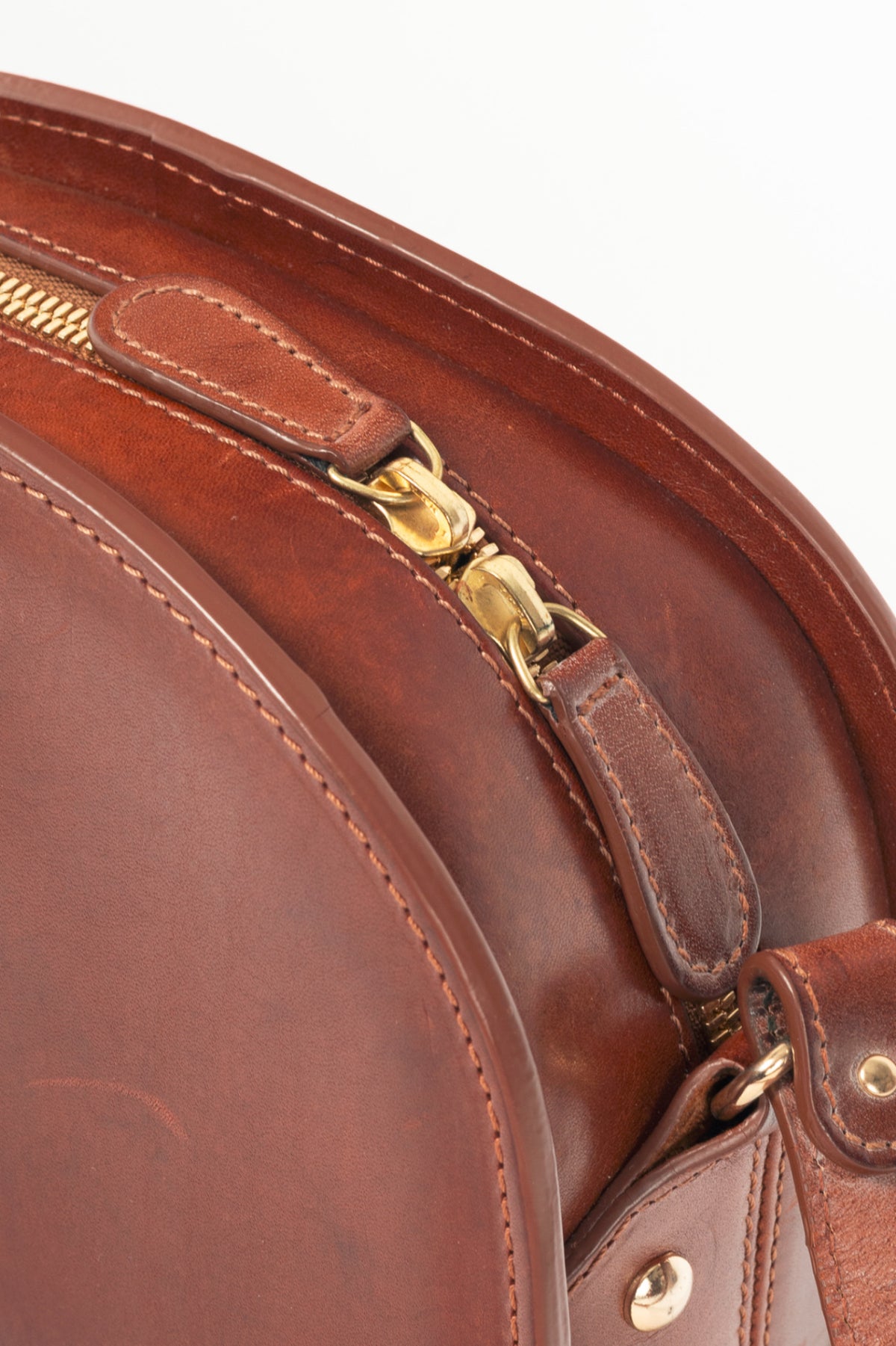 A.P.C. Demi-Lune Noisette Leather Shoulder Bag