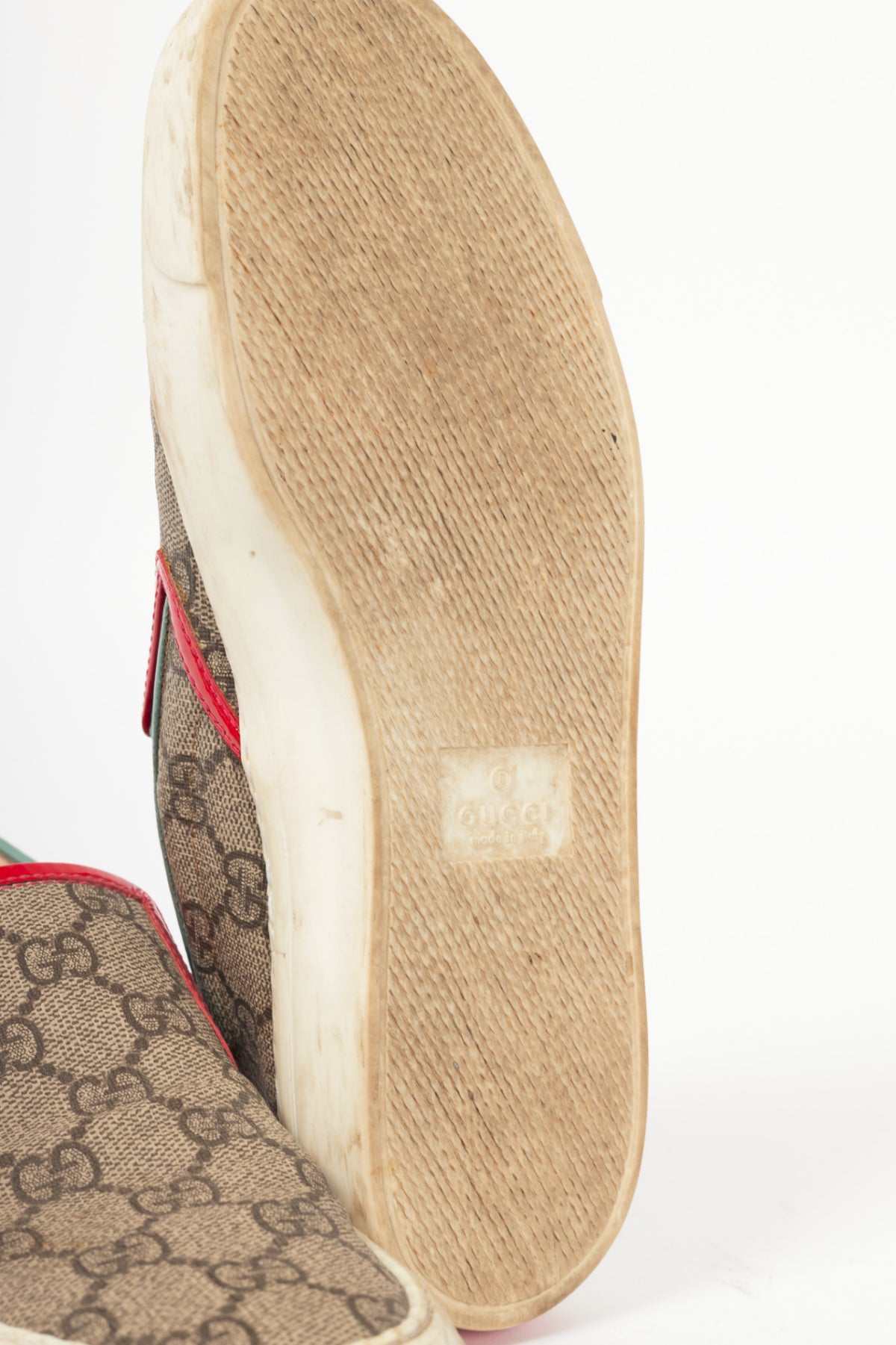 Gucci Beige & Ebony GG-Supreme Canvas Slip-On Sneakers