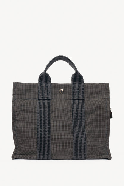 Hermes Herline PM Graphite Canvas H-Tape Tote