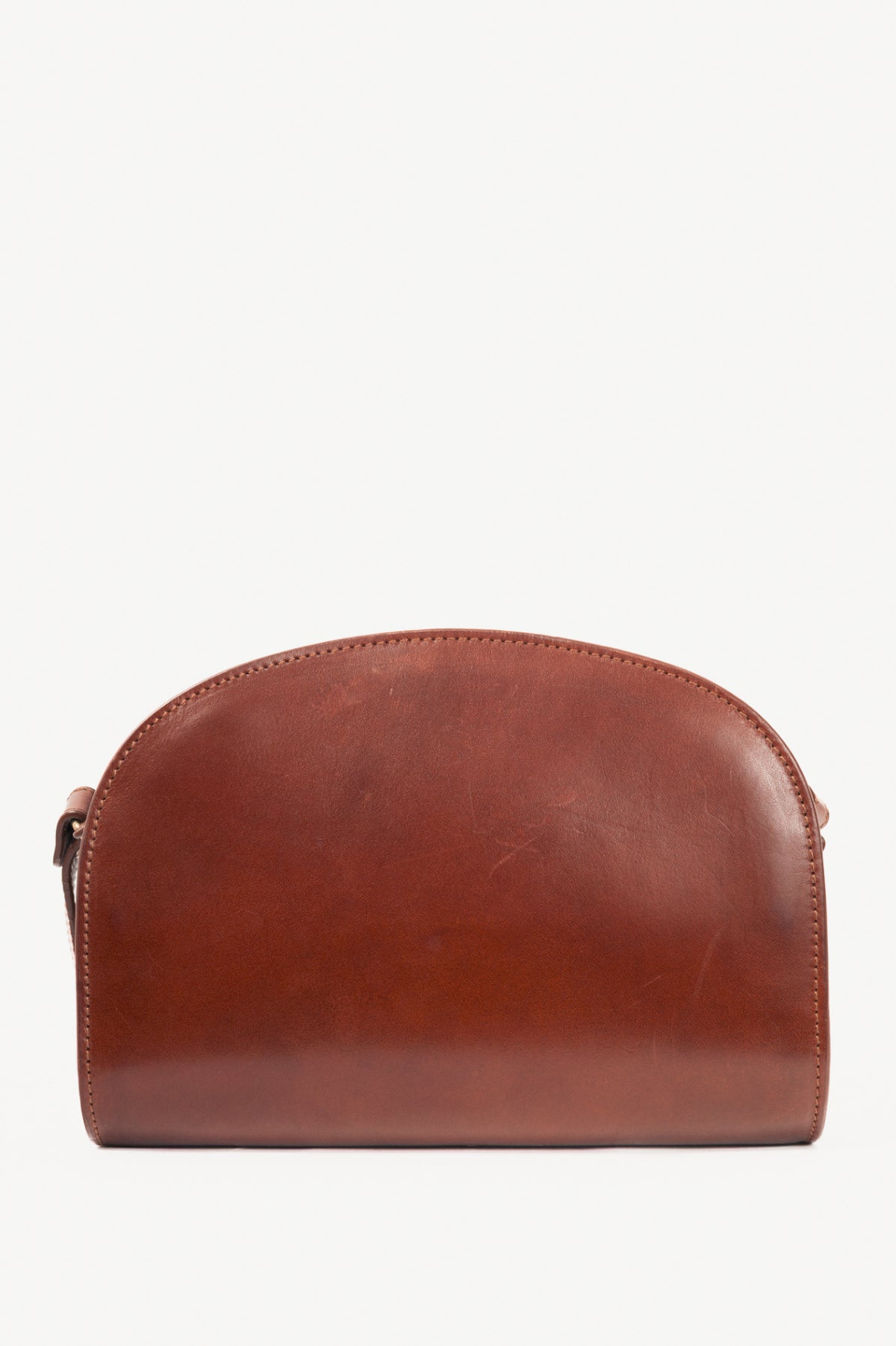 A.P.C. Demi-Lune Noisette Leather Shoulder Bag