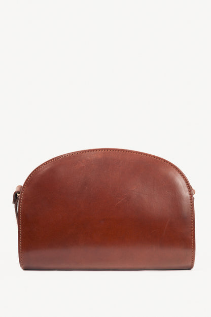 A.P.C. Demi-Lune Noisette Leather Shoulder Bag