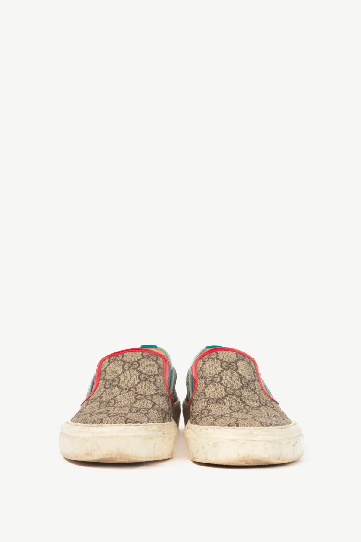 Gucci Beige & Ebony GG-Supreme Canvas Slip-On Sneakers