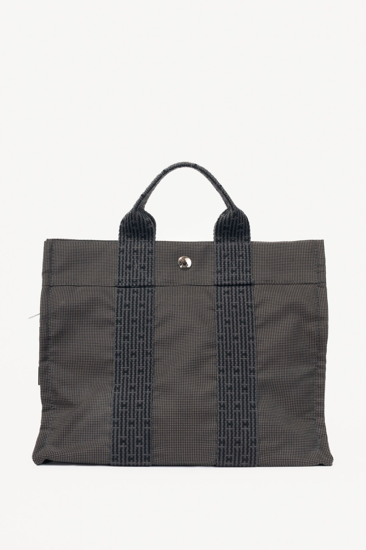 Hermes Herline PM Graphite Canvas H-Tape Tote